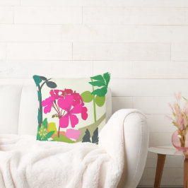 Bold Blooming Geraniums Florist Modern Kudde