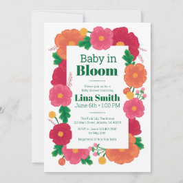 Bold Blooms Baby Shower-inbjudan Inbjudningar