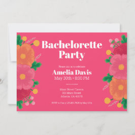 Bold Blooms Bachelorette Party-inbjudan Inbjudningar