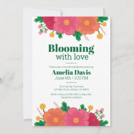 Bold Blooms Inbjudningskort för möhippan