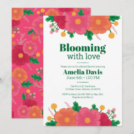 Bold Blooms Inbjudningskort för möhippan