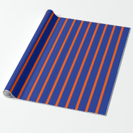 Bold Blue and Orange Spaced Stripes Vertical Presentpapper