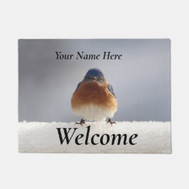 Bold Blue Bird Door Mat
