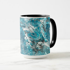 Bold Blue & Black Abstrakt Mugg