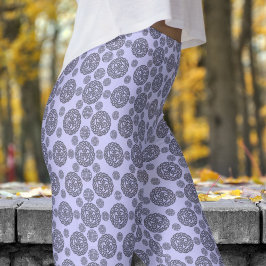 Bold Blue - Black Cirbal Tribal Patten Leggings