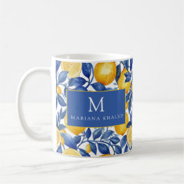 Bold Blue Italiano Positano Lemon Kaffemugg