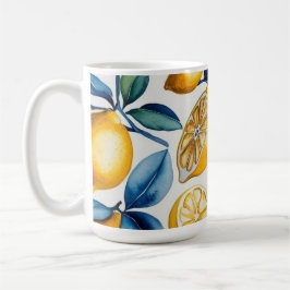 Bold Blue Italiano Positano Lemon Kaffemugg