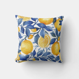 Bold Blue Italiano Positano Lemon Kudde