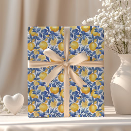 Bold Blue Italiano Positano Lemon Presentpapper