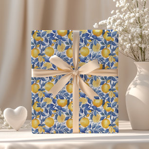 Bold Blue Italiano Positano Lemon Presentpapper