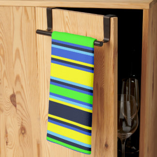 Bold Blue, Lime & Gult Stripe Kitchen Towel Kökshandduk