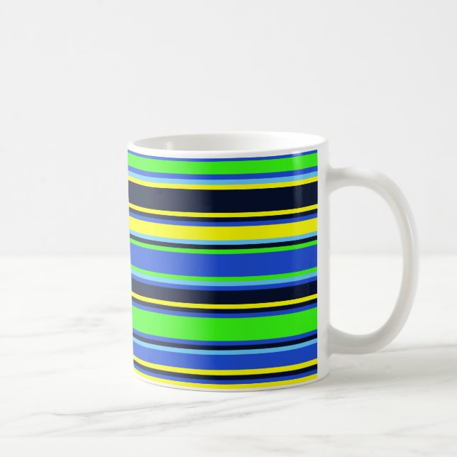 Bold Blue Lime Gult stripe Mugg (Höger)