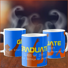 Bold Blue Modern Tech Studenten Kaffemugg
