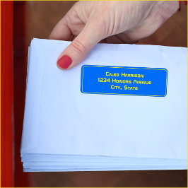 Bold Blue Modern Tech Studenten Returadress Etikett