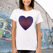 Bold Blue och Red Mönster T-Shirt