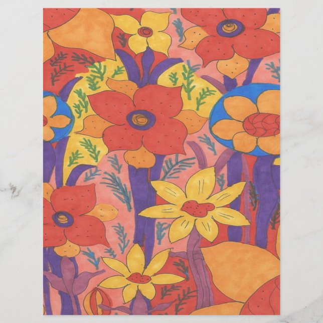 Bold Bohemian Orange Garden Print (Framsida)