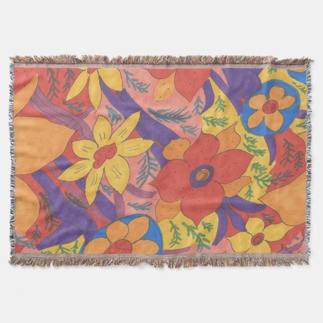 Bold Bohemian Orange Garden Print Mysfilt (Framsidan)