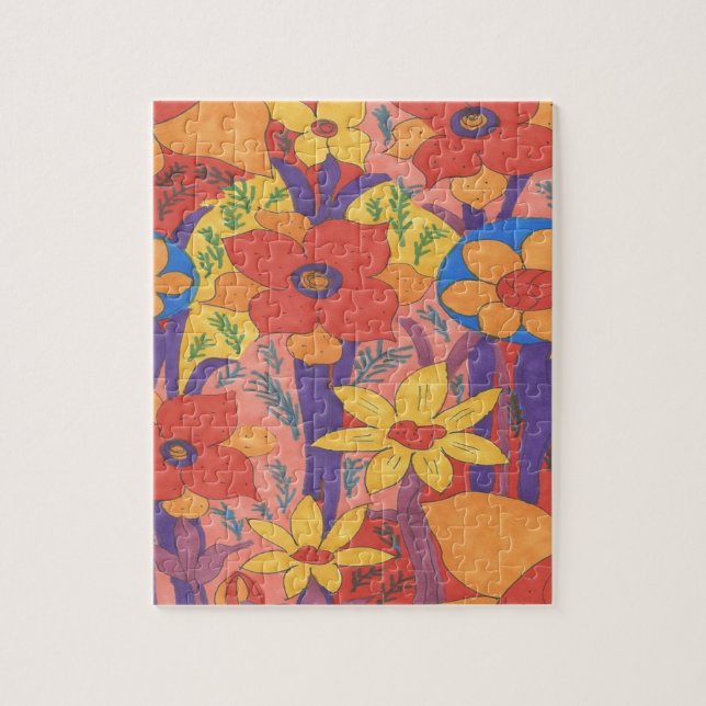 Bold Bohemian Orange Garden Print Pussel (Vertikal)