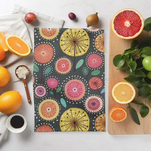 Bold boho Scandi folkblomma mönster Kökshandduk