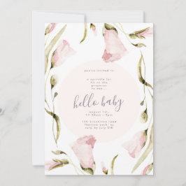 Bold Boho Wildblomma Garden Hej Baby Shower Inbjudningar
