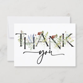 Bold Boho Wildblommes vattenfärg - tackkort Tack Kort