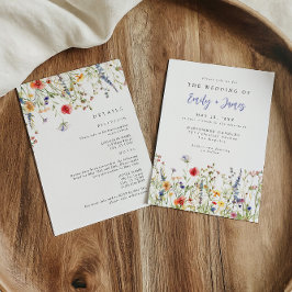 Bold Boho Wildflower All in One Wedding Inbjudningar