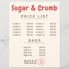 Bold Brand-Ready Bakery Menu Reklamblad