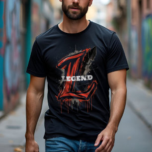 Bold Brev L Monogram Graffiti Anpassade T Shirt