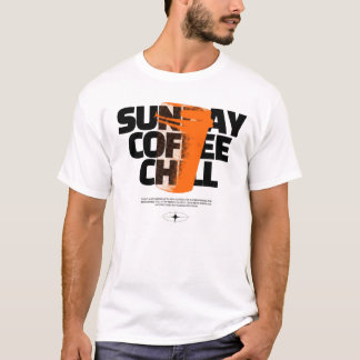 Bold Brew Vibes – Svart & Orange Minimalistisk Kaf T Shirt