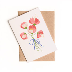 Bold Bright Bunch Flowers Kärlek Du Card Helgkort