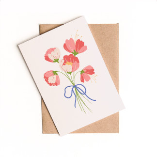 Bold Bright Bunch Flowers Kärlek Du Card Helgkort