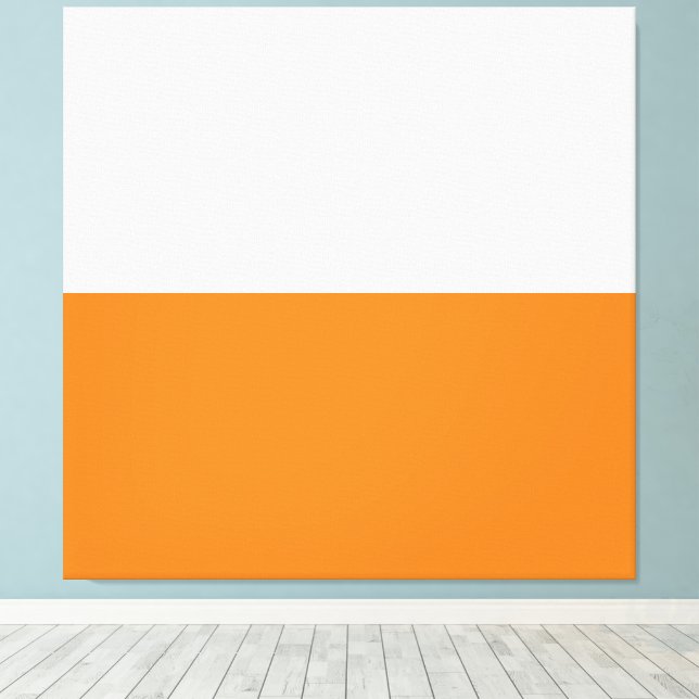 Bold Bright Orange White Minimalist Färg Block Canvastryck (Insitu (trägolv))