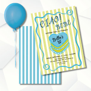 Bold Bright Rand Hand plockade Birthday Cake Inbjudningar