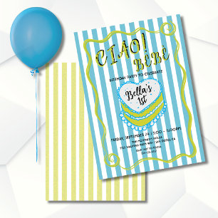 Bold Bright Rand Hand plockade Birthday Cake Inbjudningar