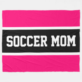 Bold Bright Rosa Black White SOCCER MAMMA Rand Fleecefilt