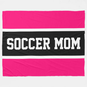 Bold Bright Rosa Black White SOCCER MAMMA Rand Fleecefilt