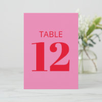 Bold Bright Rosa Red Modern Bordsnummer Sign