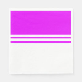 Bold Bright Rosa White Färg Block Tävla Rand Pappersservett