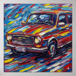 Bold Brushstroke Fordon Poster