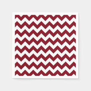 Bold Burgundy Vin & White Chevron Zig-Zag Mönster Pappersservett