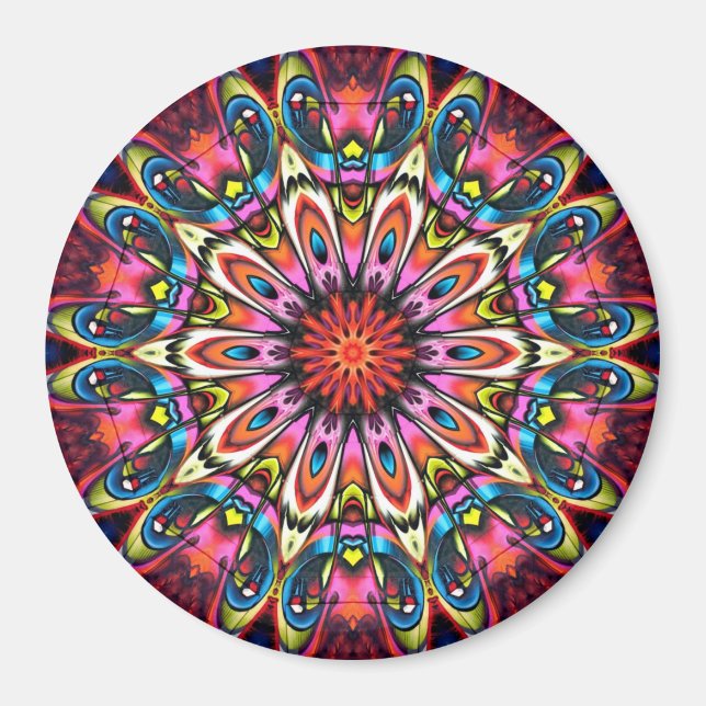 Bold Buzz Kaleidoscope Mandala Magnet (Framsidan)