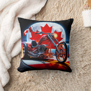 Bold Canadian chopper under fullt måne Kudde