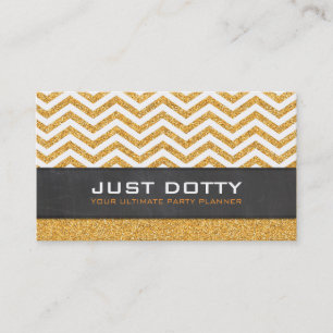 BOLD CARD Chevron chalkboard rik guld glitter Visitkort