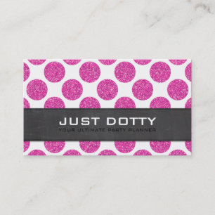 BOLD CARD polka dots-chalkboard shock rosa glitter Visitkort