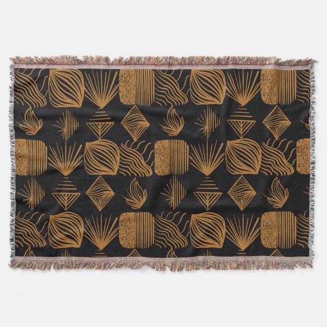 Bold Caribbean Tribal Mudcloth: Black, Guld Filt (Framsidan)