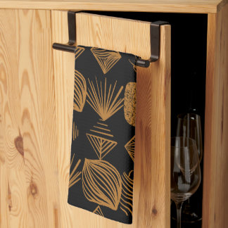 Bold Caribbean Tribal Mudcloth: Black, Guld Kökshandduk