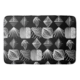 Bold Caribbean Tribal Mudcloth - Black & White Badrumsmatta