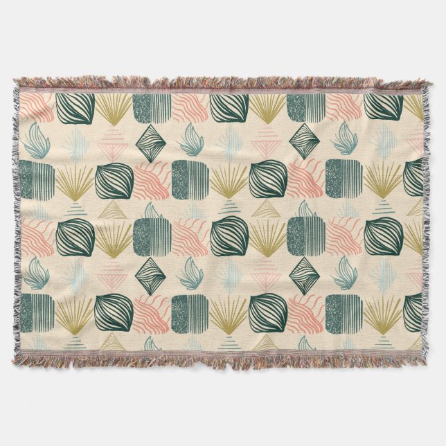 Bold Caribbean Tribal Mudcloth: Boho Butterkräm Filt (Framsidan)