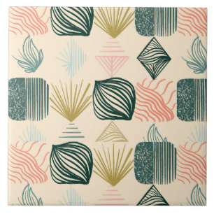 Bold Caribbean Tribal Mudcloth: Boho Butterkräm Kakelplatta