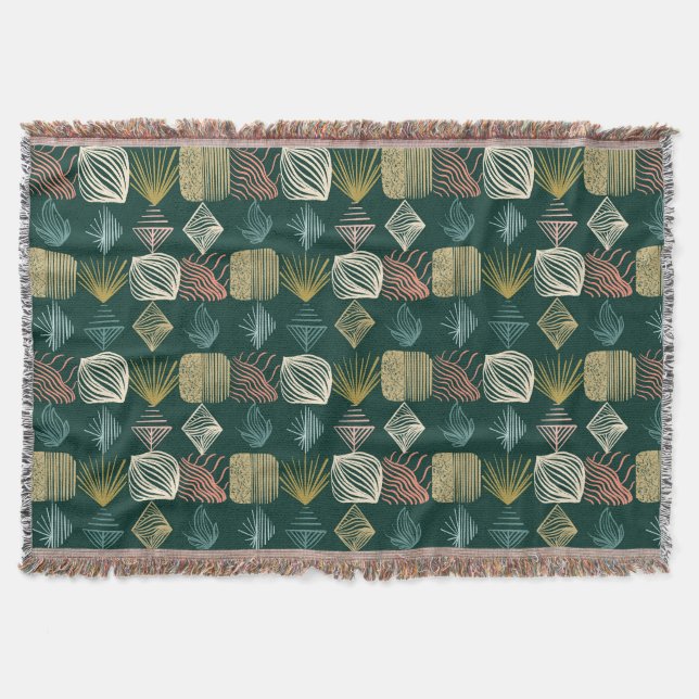 Bold Caribbean Tribal Mudcloth: Boho Teal Filt (Framsidan)